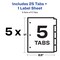 Avery 5 Tab Unpunched Dividers, Easy Print & Apply Clear Label Strip, Index Maker Customizable White Tabs, 5 Sets (11431)